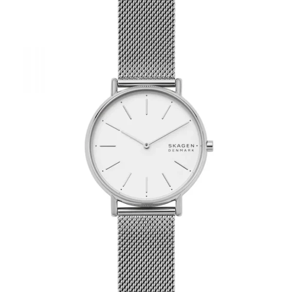Damen Designer Uhren* Skagen Skagen SKW2785 Damen-Uhr Signatur Analog Quarz Milanaise-Band Silber