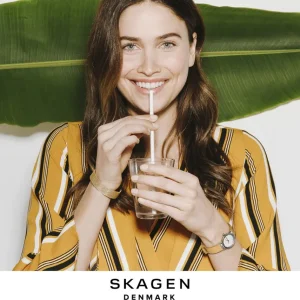 Damen Designer Uhren* Skagen Skagen SKW2785 Damen-Uhr Signatur Analog Quarz Milanaise-Band Silber