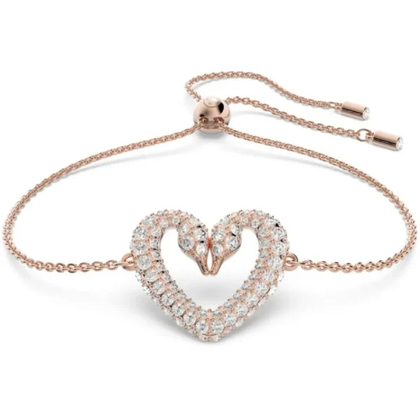 Armbänder & Armreife*Swarovski 5628658 Armband Damen Una Herz Klein Weiß Roségold-Ton
