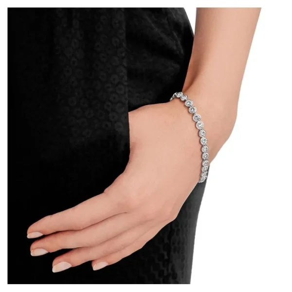 Armbänder & Armreife* Swarovski 5071173 Armband Damen Angelic Rund Weiss Silber-Ton Rhodiniert