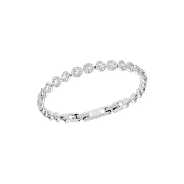 Armbänder & Armreife* Swarovski 5071173 Armband Damen Angelic Rund Weiss Silber-Ton Rhodiniert