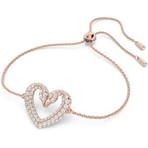 Armbänder & Armreife*Swarovski 5628658 Armband Damen Una Herz Klein Weiß Roségold-Ton