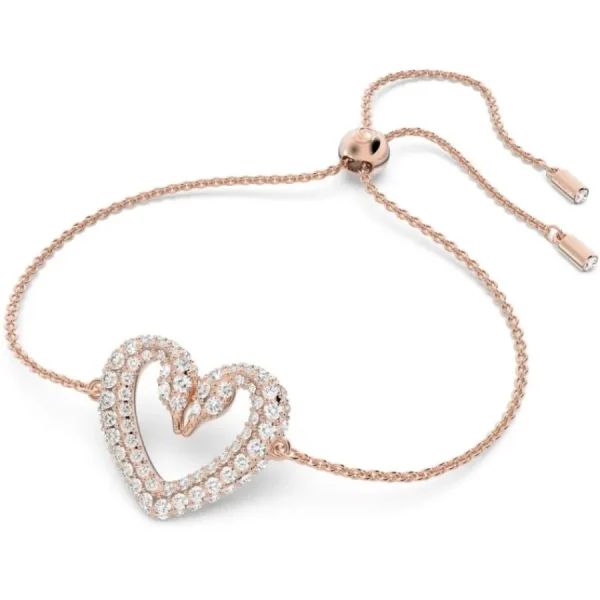 Armbänder & Armreife*Swarovski 5628658 Armband Damen Una Herz Klein Weiß Roségold-Ton
