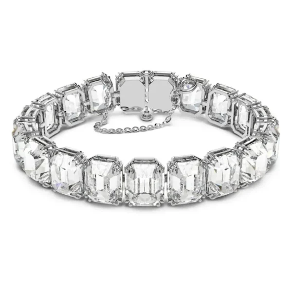 Armbänder & Armreife*Swarovski 5618699 Armband Millenia Kristalle Oktagon-Schliff Weiss Silber-Ton