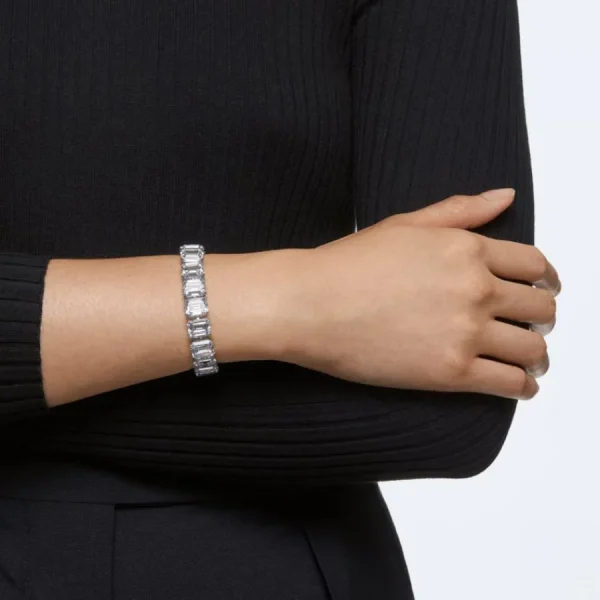 Armbänder & Armreife*Swarovski 5618699 Armband Millenia Kristalle Oktagon-Schliff Weiss Silber-Ton