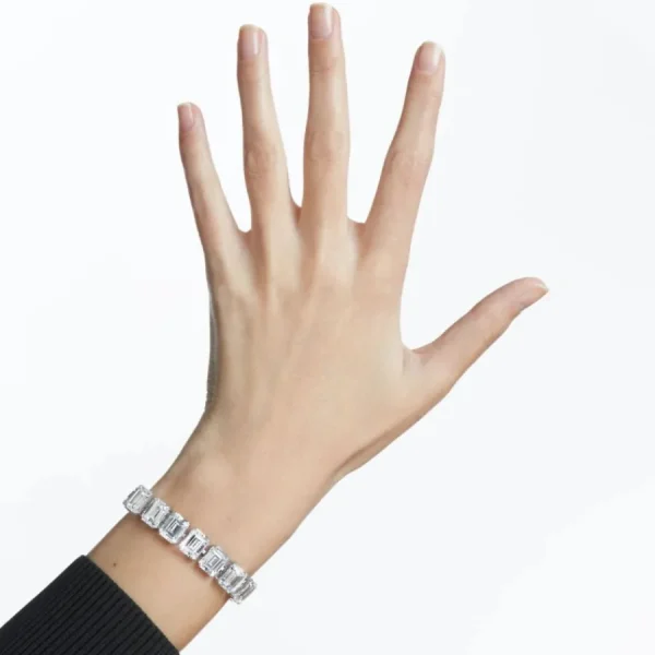 Armbänder & Armreife*Swarovski 5618699 Armband Millenia Kristalle Oktagon-Schliff Weiss Silber-Ton