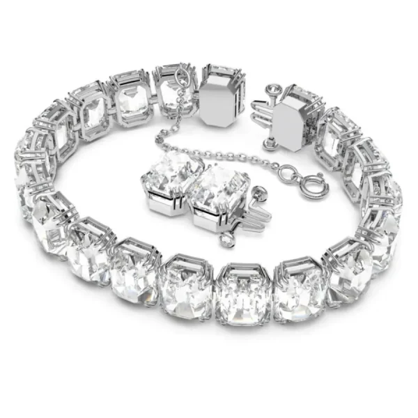 Armbänder & Armreife*Swarovski 5618699 Armband Millenia Kristalle Oktagon-Schliff Weiss Silber-Ton