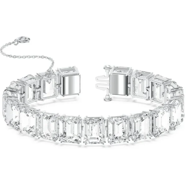 Armbänder & Armreife*Swarovski 5618699 Armband Millenia Kristalle Oktagon-Schliff Weiss Silber-Ton