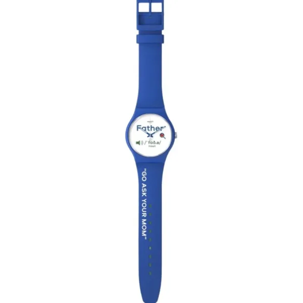 Herren Designer Uhren | Damen Designer Uhren*Swatch SO29Z704 Armband-Uhr Herren All About Dad Analog Quarz Silikon-Band