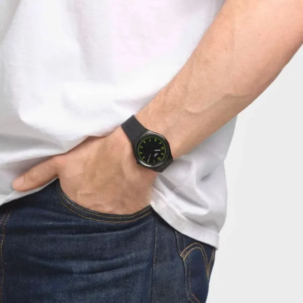 Herren Designer Uhren | Damen Designer Uhren*Swatch SS07B108 Armband-Uhr Brushed Green Analog Quarz Kautschuk-Band Ø 42 mm