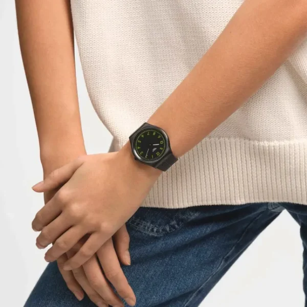 Herren Designer Uhren | Damen Designer Uhren*Swatch SS07B108 Armband-Uhr Brushed Green Analog Quarz Kautschuk-Band Ø 42 mm