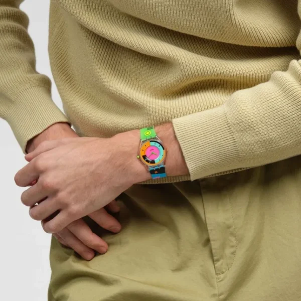 Herren Designer Uhren | Damen Designer Uhren*Swatch SS08K119 Armband-Uhr Neon Hot Racer Analog Quarz Silikon-Band