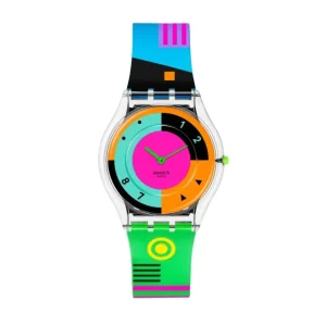 Herren Designer Uhren | Damen Designer Uhren*Swatch SS08K119 Armband-Uhr Neon Hot Racer Analog Quarz Silikon-Band
