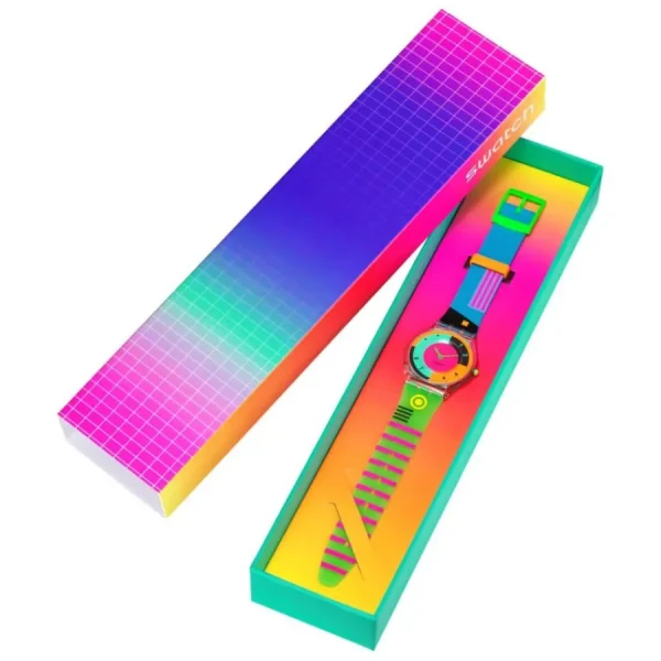 Herren Designer Uhren | Damen Designer Uhren*Swatch SS08K119 Armband-Uhr Neon Hot Racer Analog Quarz Silikon-Band
