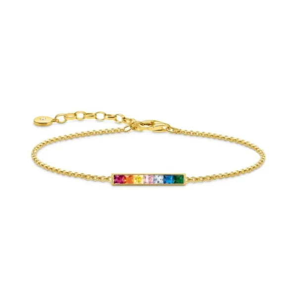Armbänder & Armreife*Thomas Sabo A2068-996-7 Armband Damen Bunte Steine Silber Gelbgold
