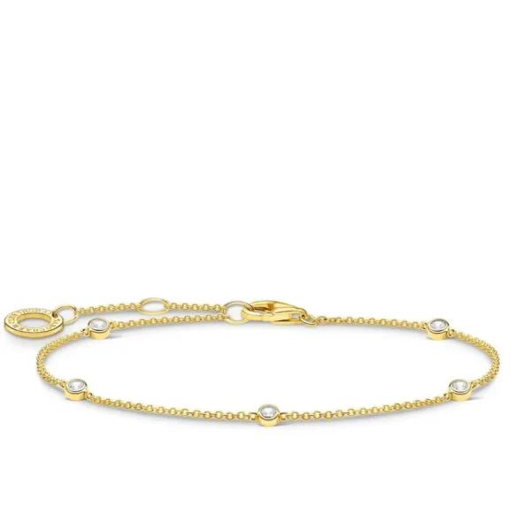 Armbänder & Armreife*Thomas Sabo A1999-414-14 Armband Damen Weiße Steine Vergoldet 19 cm