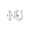 Ohrschmuck*Thomas Sabo CR688-644-1 Ohrringe Creolen Damen Delfin mit Blauen Steinen Silber