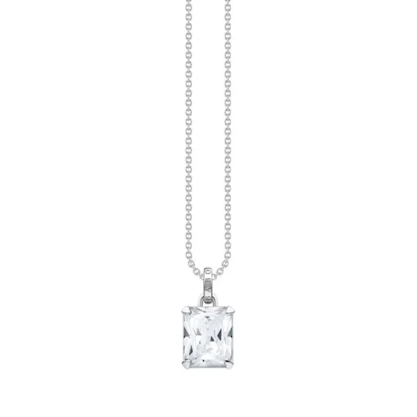 Halsketten*Thomas Sabo Halskette mit Anhänger Weißer Stein Silber KE1964-051-14