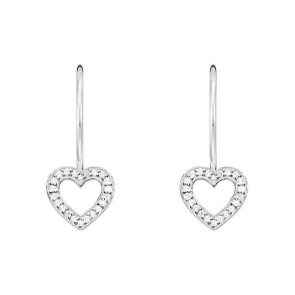 Ohrschmuck*Thomas Sabo Ohrhänger Damen in Herzform Weiße Steine Silber H2292-051-14