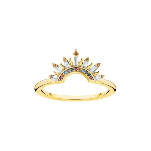 Ringe*Thomas Sabo Ring Damen Sonnenstrahlen Bunt Vergoldet TR2456-488-7