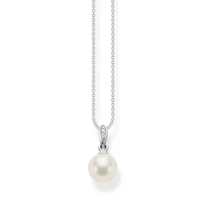 Halsketten* Thomas Sabo SCKE150060 Kette Mit Anhänger Perle Zirkonia Silber