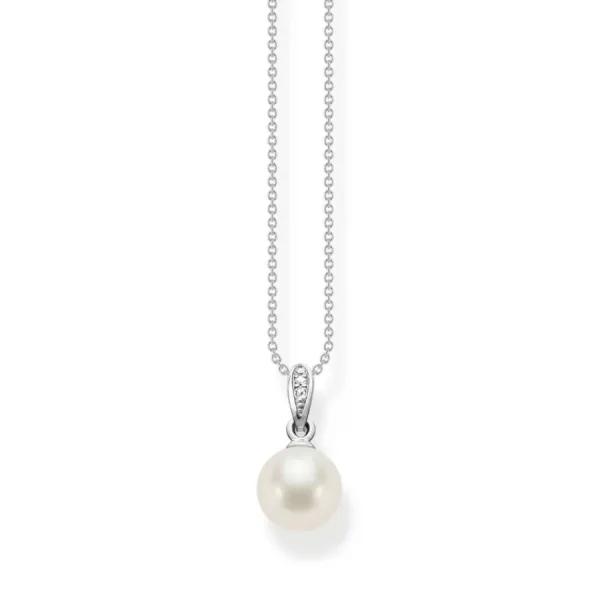 Halsketten* Thomas Sabo SCKE150060 Kette Mit Anhänger Perle Zirkonia Silber