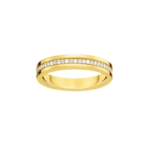 Ringe*Thomas Sabo TR2117-414-14 Bandring Damen Weiße Steine Silber Vergoldet