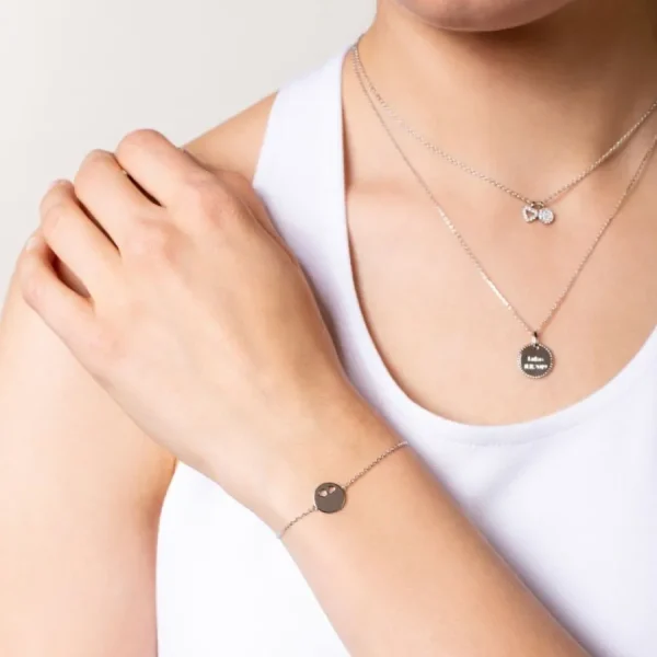 Armbänder & Armreife*Xenox Armband Damen Love Story Coin Herzen Silber Vergoldet XS3572G