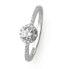 Ringe*Xenox XS7366 Ring Damen Silver Circle Halo 30 Zirkonia Weiss Sterling Silber