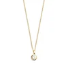 Halsketten*Xenox XS7284G Kette mit Anhänger Silver Circle Gelb-Gold Zirkonia Ø 7 mm
