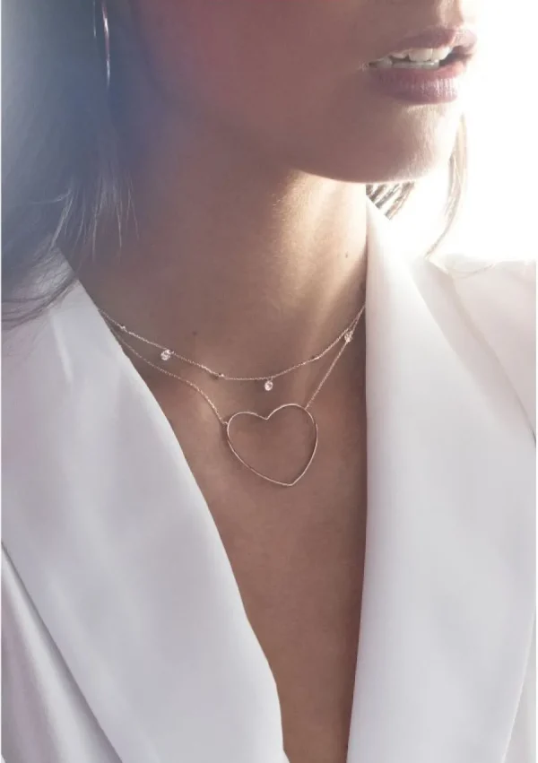 Halsketten*Xenox XS7284G Kette mit Anhänger Silver Circle Gelb-Gold Zirkonia Ø 7 mm