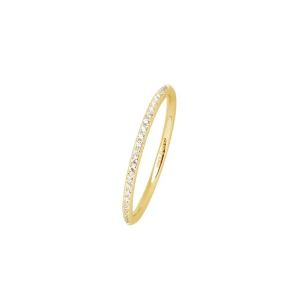 Ringe*Xenox XS1721G Ring Damen Krappe 25 Zirkonia Weiss Silber 18k Vergoldet